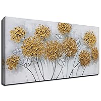 SOUGUAN Home Wall Decor/Black and Gold Wall Art/Hand Painted Wall Decorations/Floral Pictures for Living Room Bedroom Office Kitchen 24x48 Inch