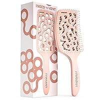 Champagne Vented Hair Brush - Paddle Curved Brush for Blow Drying, Wet Detangling for Women, All Hair Types, Heat Resistant