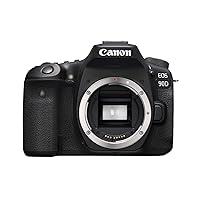 Canon DSLR Camera [EOS 90D] with Built-in Wi-Fi, Bluetooth, DIGIC 8 Image Processor, 4K Video, Dual Pixel CMOS AF, and 3.0 Inch Vari-Angle Touch LCD Screen, [Body Only], Black