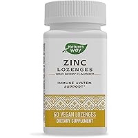 Nature's Way Zinc Lozenges with Vitamin C & Echinacea, Immune Support*, Wild Berry Flavored, 60 Lozenges