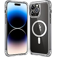 Mkeke Magnetic Clear for iPhone 14 Pro Max Case,[Compatible with Magsafe][Not-Yellowing] Shockproof Protective Phone Case 2022