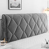 Dustproof Bed Headboards Cover Double King Size Small Doubl Printing Headboard Slipcover Stretch Bed Head Protector Cover Color Bedroom Decoration,Grey-190cm-1.2kg