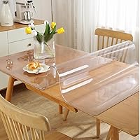 OstepDecor Clear Table Protector, 24 x 48 Inch Clear Table Cover Protector, 1.5mm Thick Plastic Table Cover Clear Table Pad Tablecloth Protector, Clear Desk Pad Mat for Writing Desk, Coffee Table
