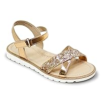 LseLom Girls Sandals Cute Open Toe Sandals Glitter Party Wedding Princess Summer Flats