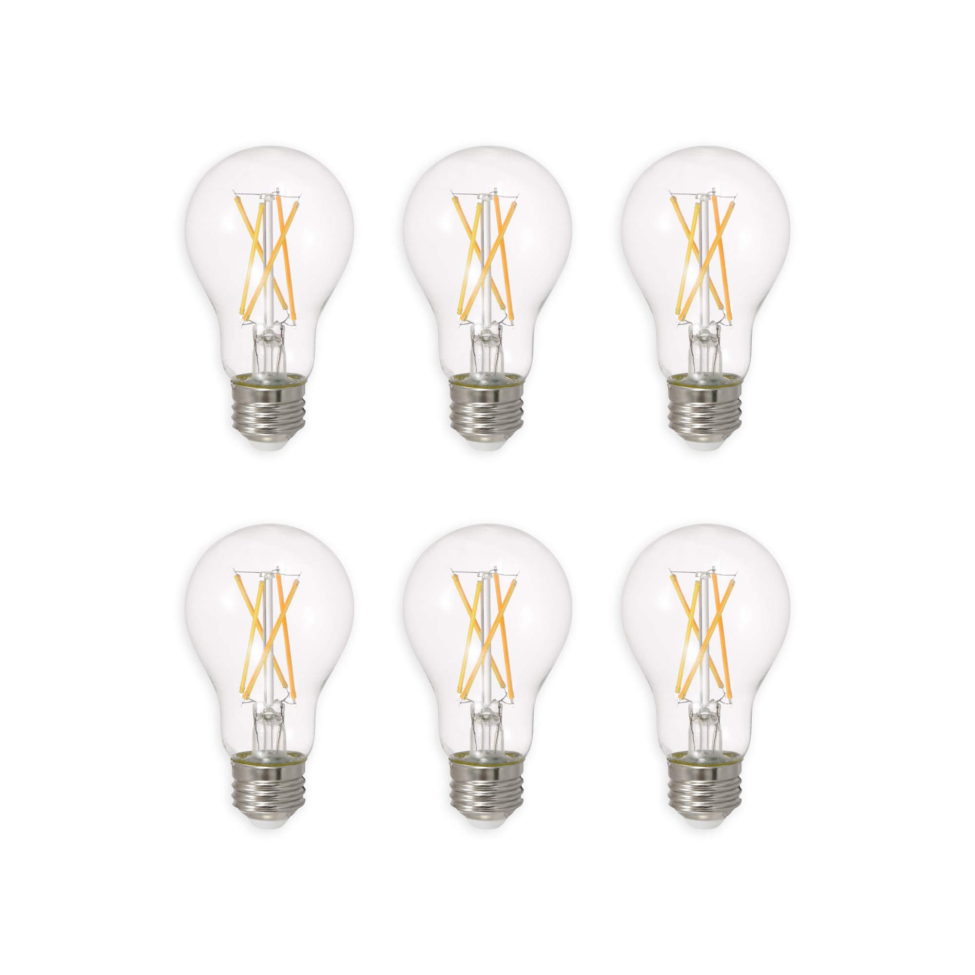 SYLVANIA LED TruWave Natural Series Light Bulb, 60W Equivalent, Efficient 8W A19, Medium Base, Dimmable, 800 Lumens, 2700K, Soft White, Clear - 6 Count (Pack of 1) (40806)