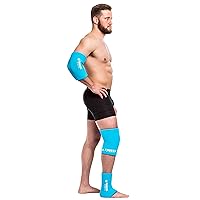 FreezeSleeve Ice & Heat Therapy Sleeve- Reusable, Flexible Gel Hot/Cold Pack, 360 Coverage for Knee, Elbow, Ankle, Wrist- Turquoise, 3X-Large