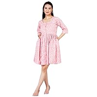 Women's Cotton Mini Pink Dress
