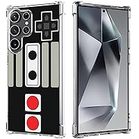 Game Case for S24 Ultra, Hard PC+TPU Bumper Clear Protective Design Case Compatible with Samsung Galaxy S24 Ultra - Black Arcade Game