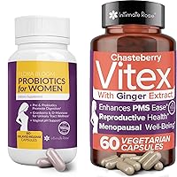 Probiotics & Vitex with Ginger for Hormone Balance - Blended from Chasteberry for Women Menstrual Health, PMS; Menopause; Non-GMO; Vegan - 240 Capsules for Complete Care