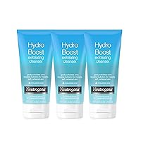 Hydro Boost Gentle Exfoliating Daily Facial Cleanser with Hyaluronic Acid, Clinically Proven to Increase Skin's Hydration Level, Non-Comedogenic Oil-, Soap- & Paraben-Free, 3 x 5 Oz