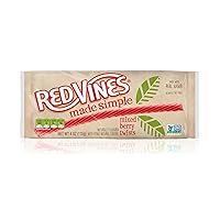 Red Vines Made Simple Licorice, Mixed Berry Flavored Twists, 4oz Tray (12 Pack), Soft & Chewy Candy, Assorted (50204)