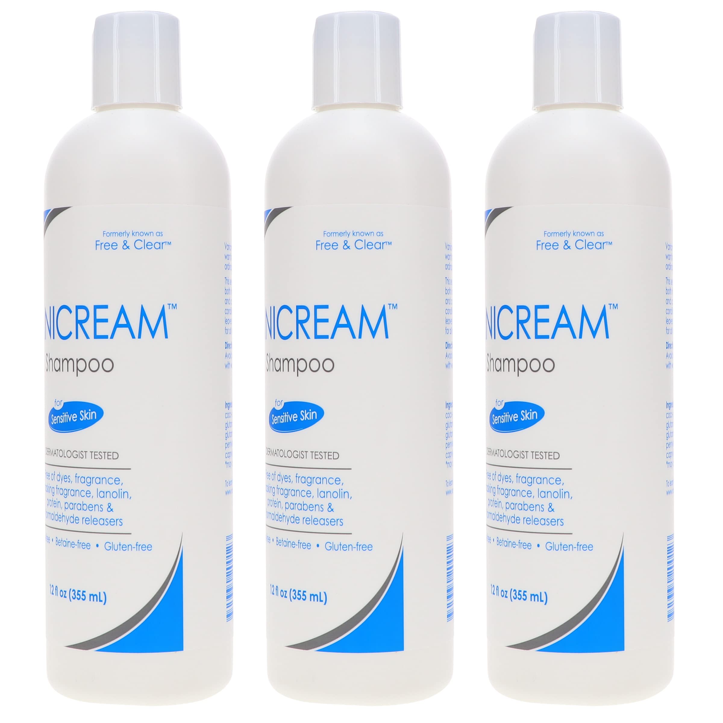 Vanicream Shampoo For Sensitive Skin 12 OZ (Pack of 3)