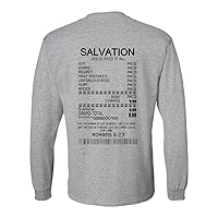 Mens Christian Tshirt Salvation Receipt Jesus Paid All Long Sleeve T-Shirt
