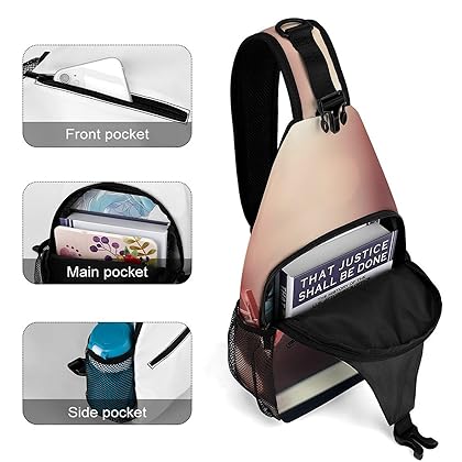LFDSEPYM Chest Bag Sling Bag for Men Women Hanging Heart Shape Sport Sling Backpack Lightweight Shoulder Bag for Travel, 38x20cm
