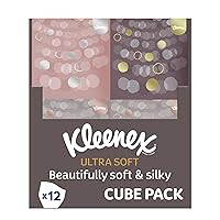 Kleenex Ultra Soft Facial Tissues - Pack of 12 Cube Tissue Boxes - Our Softest Tissue - Supremely Soft And Silky Tissues Designed With Luxury In Mind