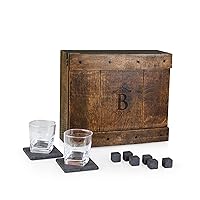 LEGACY - a Picnic Time brand Personalized Monogram Initials Whiskey Box Gift Set, 15 x 13 x 4.75, Letter B