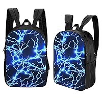 Blue Lightning 17 Inches Double Side Laptop Backpack Lightweight Shoulder Bag Travel Daypack