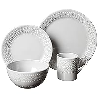 Kate Spade New York Willow Drive8482 4-Piece Place Setting, 5.75 LB, Taupe/Grey