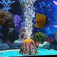 Pankero4c Aquarium Volcano with Air Bubble Stone, Realistic Fish Tank Volcano Ornaments for More Oxygen Volcano Aquarium Landscape Decor, Great Addition to Fish Tank Beta Aquarium