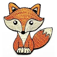 Kleenplus Cute Fox Brown Cartoon Iron on Patches Activities Embroidered Logo Clothe Jeans Jackets Hats Backpacks Shirts Accessories DIY Costume Arts Patch Sticker Fashion