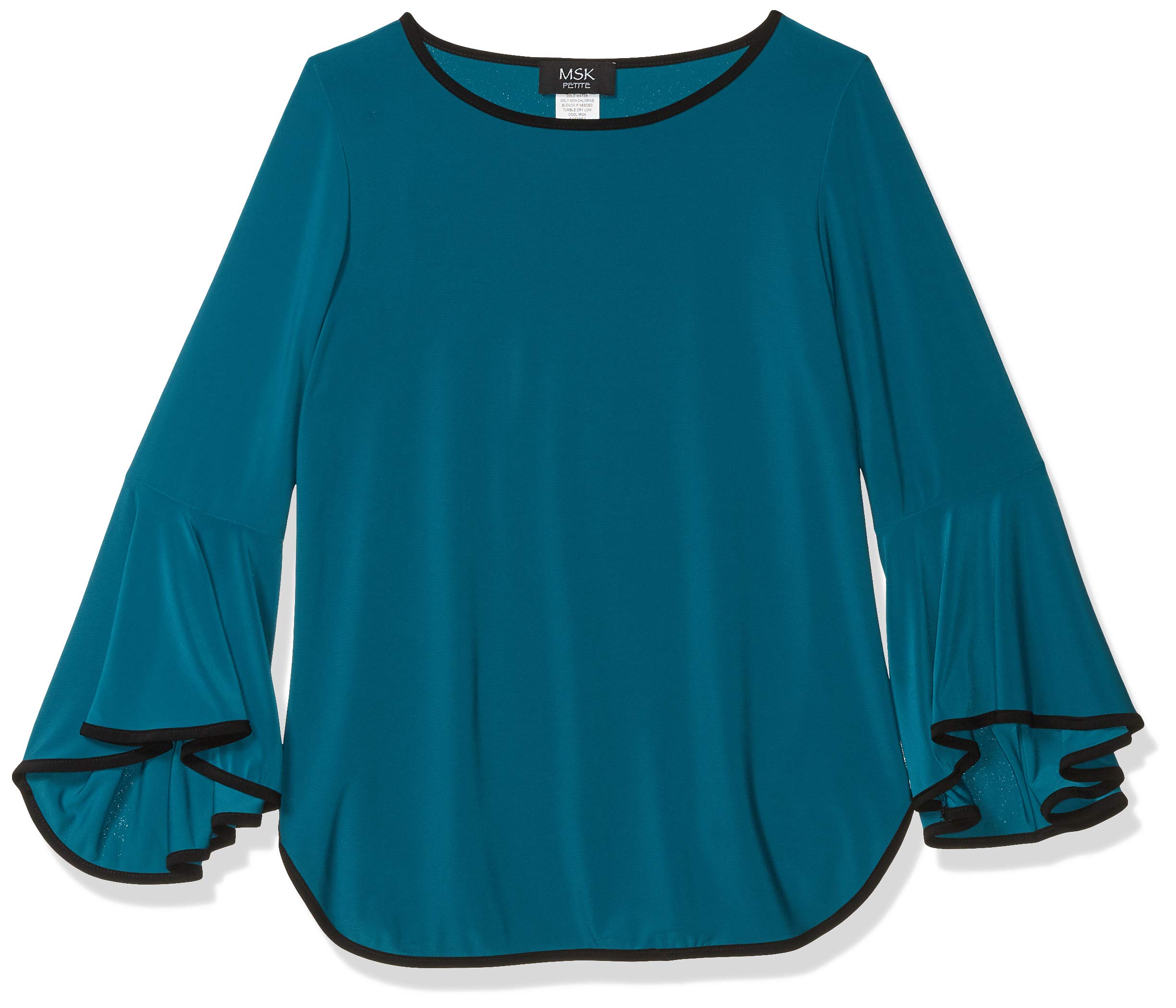 MSK Women's Bell Sleeve Top with Piping