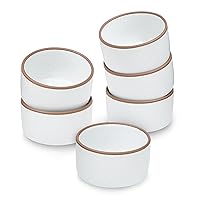 Sheffield Home Baking Dish Set - 6-Piece Bundle, Includes 6oz Dishes, Dishwasher and Microwave Safe, Enhance Your Culinary Creations with Style and Convenience, Vanilla White