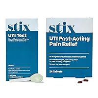 Stix UTI Test Kit & UTI Fast Acting Tablets - 3 UTI Tests + 3 pH-Balanced Wipes and 24 Maximum Strength Tablets for Urinary Tract Infection Discomfort, Burning & Urgency - Bladder Infection Treatment