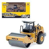 Gemini & Genius Rigid Road Roller Heavy Duty Steamroller Construction Site Vehicle Toys 1：60 Scale Diecast Site Grader Collectible Alloy Model Engineering Toys for Kids and Decoration for House