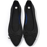 Shupua Women's Flats Black Flats Shoes Pointed Toe Ballet Flats Comfortable Bow Girls Flats Dressy