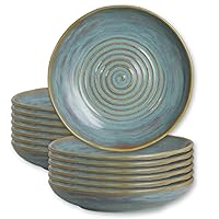Steelite Stoneware Deep Dinner Bowls, Folio Azores Rustic Porcelain Dinnerware Dishes for Soups, Salad, Appetizers Commercial Foodservice Restaurants, 10