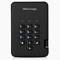 iStorage diskAshur2 HDD 1 TB | Secure Portable Hard Drive | Password Protected | Dust/Water-Resistant | Hardware Encryption