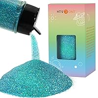 HTVRONT Holographic Extra Fine Glitter - Teal Blue Glitter 50g/1.76oz, Epoxy Glitter for Resin Arts Craft, Non-Toxic Glitter for Crafts, Nails, Candle Making, Face Body, Hair Makeup