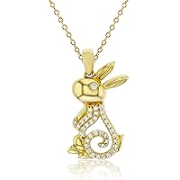 DECADENCE Sterling Silver Yellow Round Cubic Zirconia 11x21mm Rabbit 18