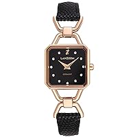 Women's Quartz Watch, Elegant Crystal Gradation Square Dial,Stainless case, 3ATM Water Resistance