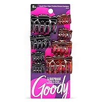 Classics Claw Clips, Assorted Sizes, Assorted Colors - All Hair Types - Great for Easily Pulling Up Your Hair - Pain-Free Hair Accessories for Women, Men, Boys and Girls, 8 Count (Pack of 1)