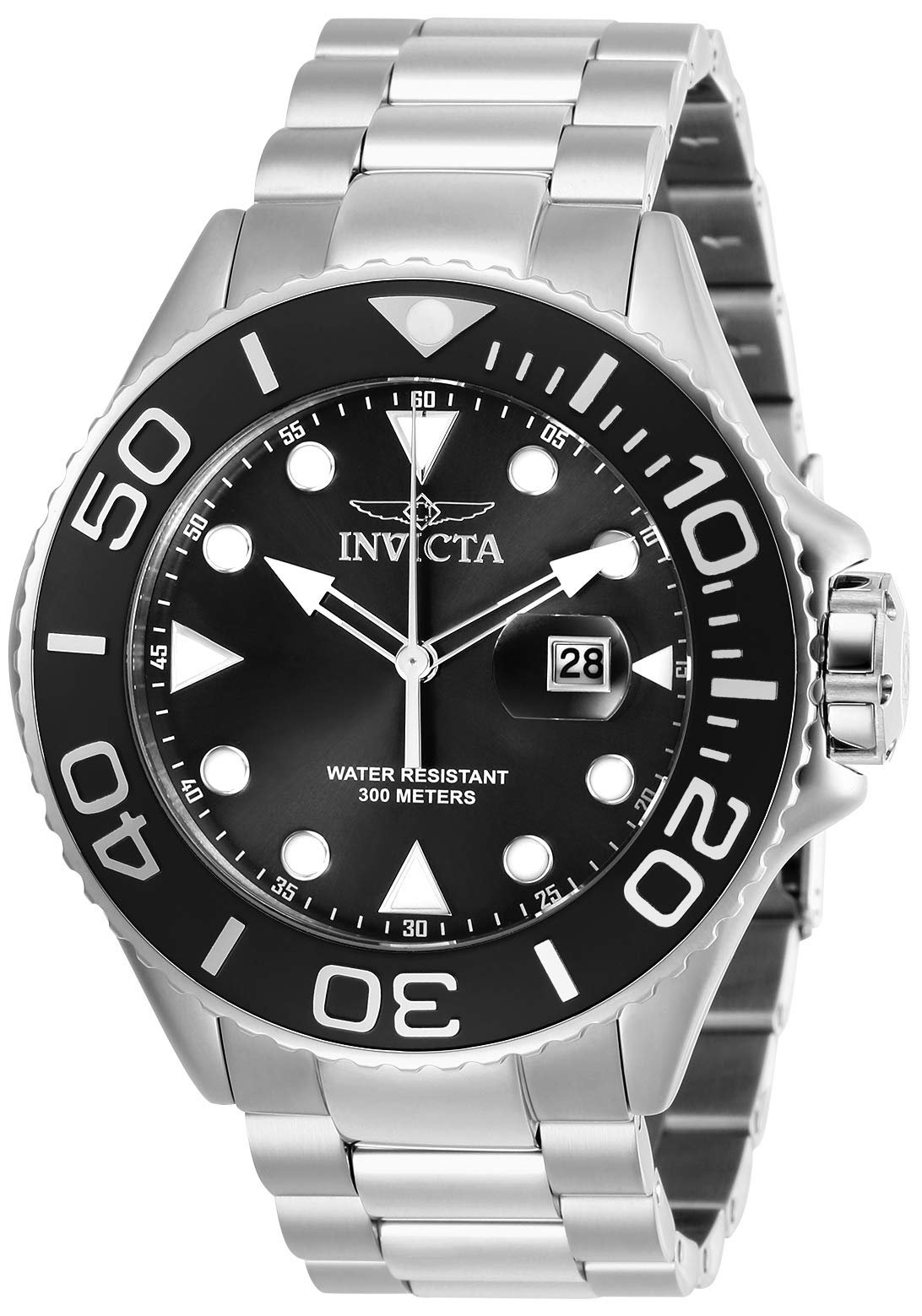 Invicta Men's Pro Diver Stainless Steel Quartz Diving Watch with Stainless-Steel Strap, Silver, 24 (Model: 28768, 28767, 28766)