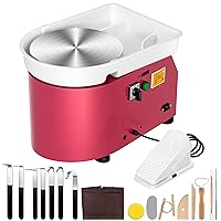 VIVOHOME 28CM 11Inch Large Electric Pottery Wheel Forming Machine Ceramic Clay Wheel with Foot Pedal Detachable Basin DIY Tools for Adults Beginners Pink