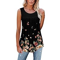 Summer Tank Tops for Women 2023 Trendy Floral Sleeveless Loose tee Shirts Ladies Plus Size Casual Flowy Tunic Blouses Vest