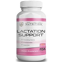 HMS Nutrition Lactation Support Capsules - Premium Mother’s Breastfeeding Support - Made with 7 Vitamins & 9 Organic Herbs to Support Breastmilk Production - 2 Vegan Capsules Per Serving - 120 Count