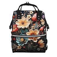 Diaper Bag Backpack Floral pattern Maternity Baby Nappy Bag Casual Travel Backpack Hiking Outdoor Pack