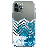 TPU Case Compatible with Apple iPhone 11 Pro 2019 Model New Back Cover 5.8 inch Geometric Acrylic Art Boy Soft Cute Design Abstract Print Flexible Silicone White Slim fit Elegant Blue Clear Man