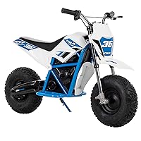 Huffy CR8-R Mini Bike; 36V Lithium ion Motorcycle, White/Blue