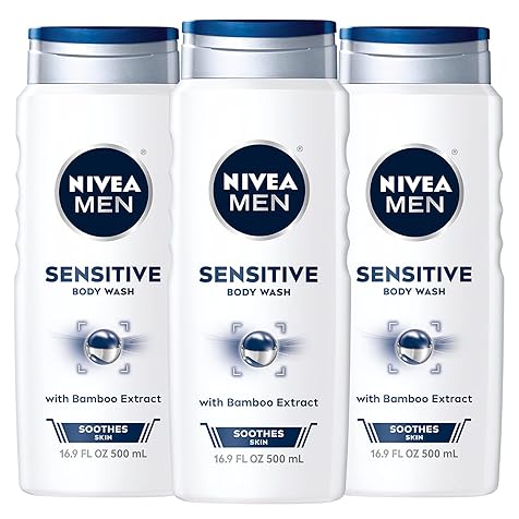 Sensitive Body Wash with Bamboo Extract, 3 Pack of 16.9 Fl Oz Bottles