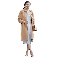 Womens Petite to Regular Cold Weather Vintage Inspired Trench Coat Camel Brown