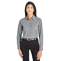 CrownLux Performance™ Ladies' Tonal Mini Check Shirt M GRAPHITE