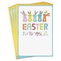 Hallmark Pack of Easter Cards, Colorful Easter Bunnies (4 Cards with Envelopes)