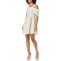 Women's Bliss Cold Shoulder Tweed Fit and Flare Dress