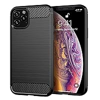 Compatible with Apple iPhone 12 Pro Max Case 6.7 inch(2020)，Carbon Fiber TPU Soft Drop-Proof Full Body Protection, Scratch-Proof and Shock-Proof case (Black)