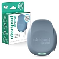 Steripod Brand Portable UV Toothbrush Sanitizer Clip, Reduces Harmful Microorganisms, Rechargeable, Slate, 1 Count
