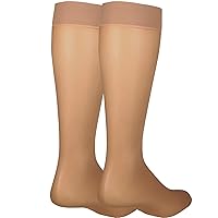 Sheer Compression Stockings for Women, 8-15 mmHg Support, Light Denier, Knee High, Closed Toe